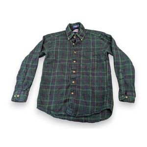 Pendleton Boys Green Plaid Wool Flannel Shirt Youth Boys Small